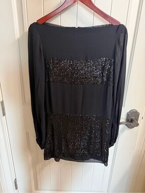Marciano Black Sequined Silk Mini Dress